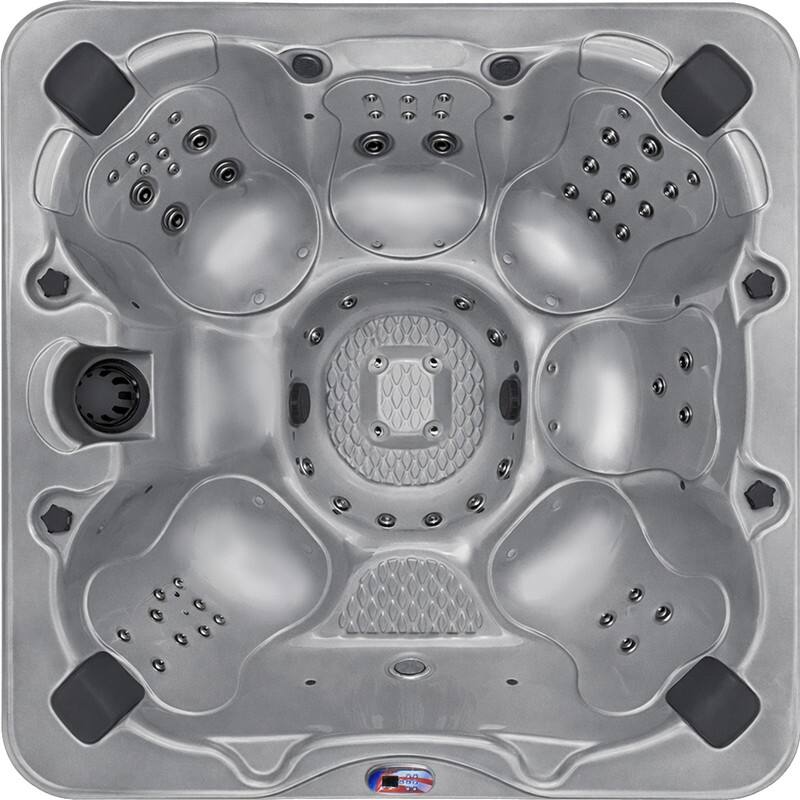 American Spas 7-Person 100-Jet Premium Acrylic Bench Spa Standard Hot Tub with Sound System and LED Waterfall