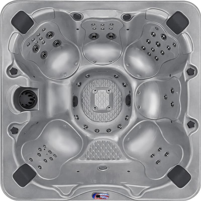 American Spas 7-Person 100-Jet Premium Acrylic Bench Spa Standard Hot Tub with Sound System and LED Waterfall