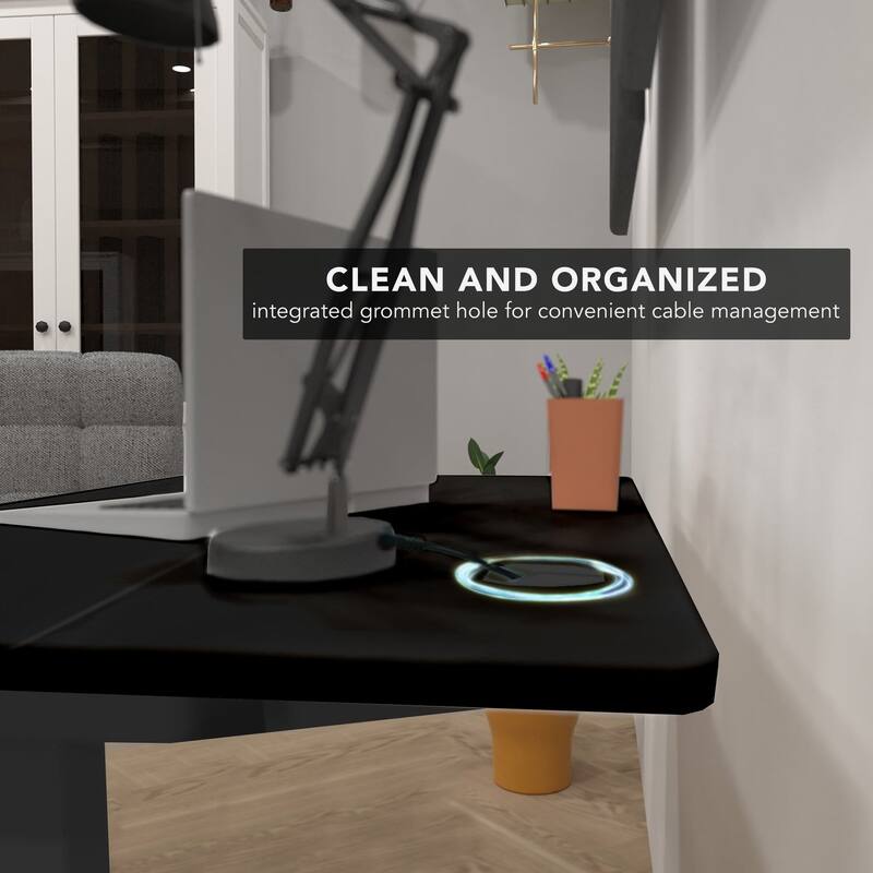 Mount-It! 40"W Electric Rectangular Adjustable Standing Desk, Black (MI-8035)