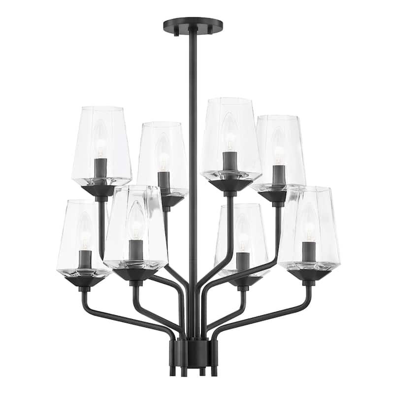 Mitzi by Hudson Valley Kayla 8-Light Chandelier with Clear Glass - Old Bronze
