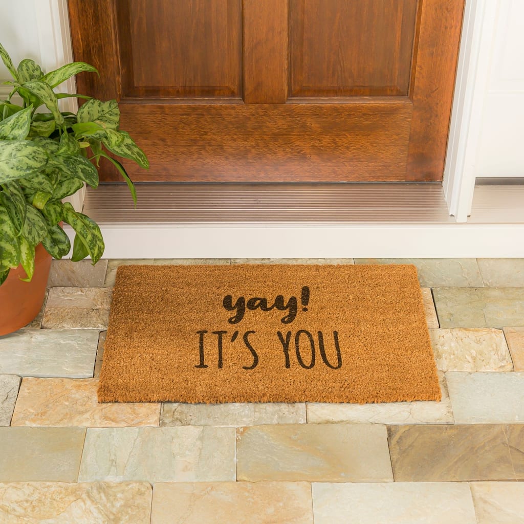 "Yay! It's You!" Coir Door Mat