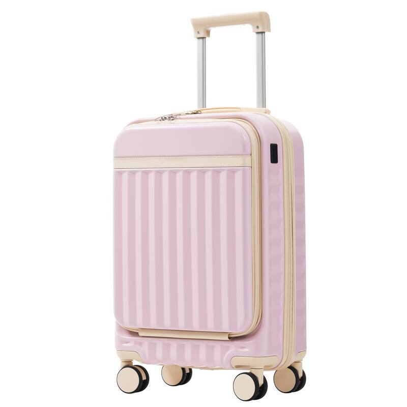 Front Opening Luggage Set 3 Piece,USB Port, Expandable Luggage with Handle Bag Spinner Wheels TSA Lock