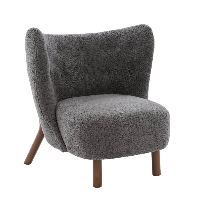 Scott Living - Aurora Modern Upholstered Accent Chair with High-Resilience Seat Cushion, Sculptural Backrest & Solid Wood Legs