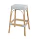 Option White/Sky Blue Dot / Natural Rattan Frame