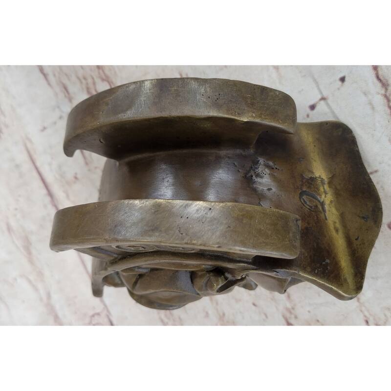 Laughing Buddha On Rocking Chair Bronze Figurine Statue Sculpture Original Art