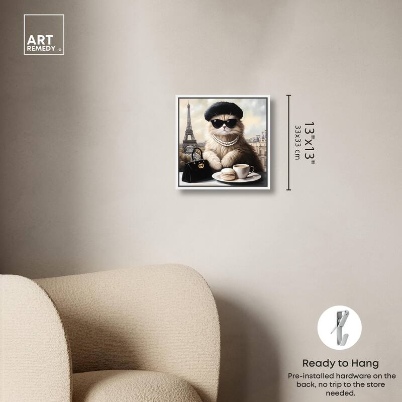 Cat in Paris Treats Canvas by Art Remedy