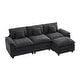 preview thumbnail 101 of 109, Modular Cloud Chenille Sectional Sofa with Ottomans, Deep Seat Convertible L-Shaped or U-Shaped Couch