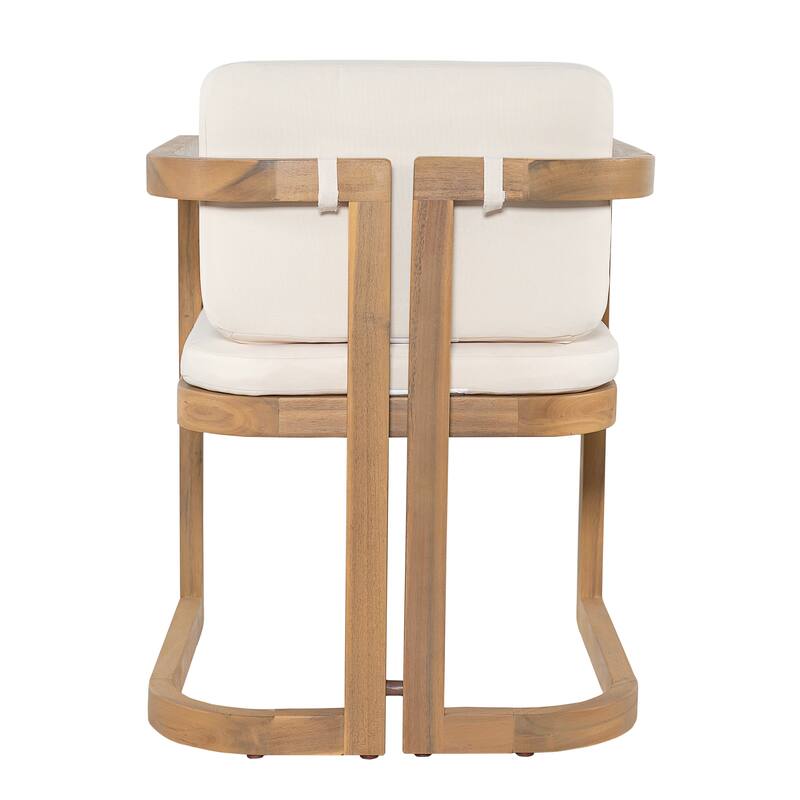 Christopher Knight Home - Outdoor Acacia Wood Dining Chairs with Cushions - Set of 2