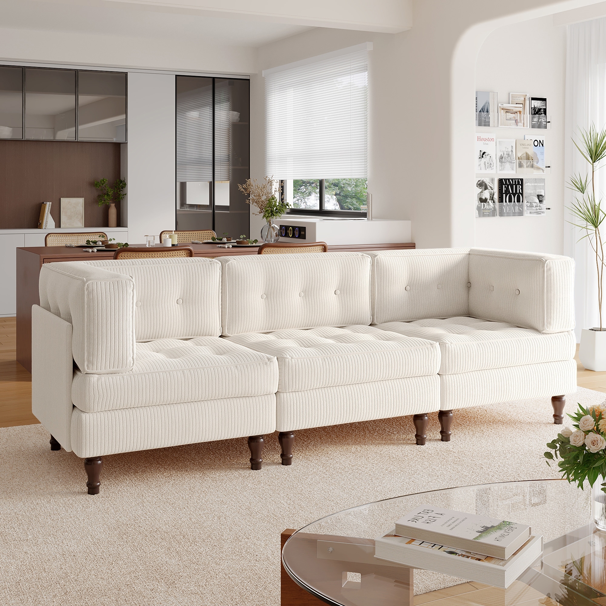 Madison Oversized Upholstered Corduroy Modular Sectional Sofa