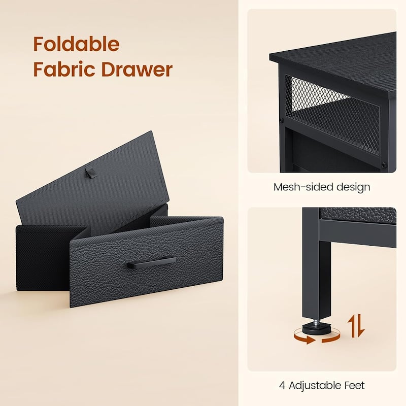 4 Drawer Lateral File Cabinet Open Storage Shelf Fabric Lateral Filing Cabinet