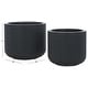preview thumbnail 17 of 24, SAFAVIEH Outdoor Lucca Cement Ficonstone Planter Pot (Set of 2) - 18"W x 18"D x 15"H