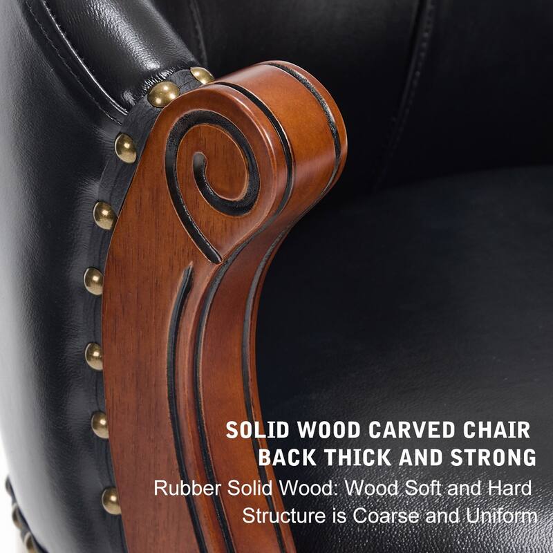 Cow top Leather Wooden Bar Stools, 360 Degree Swivel Bar Chair with Backs, Bar height Couner Height Barstools (1pc)