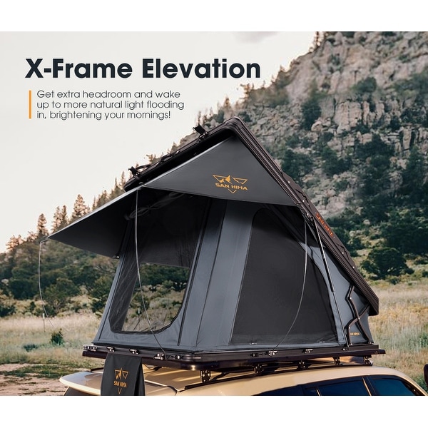 X Rooftop Tent Hardshell With Ladder Camping 4WD 4x4 - Bed
