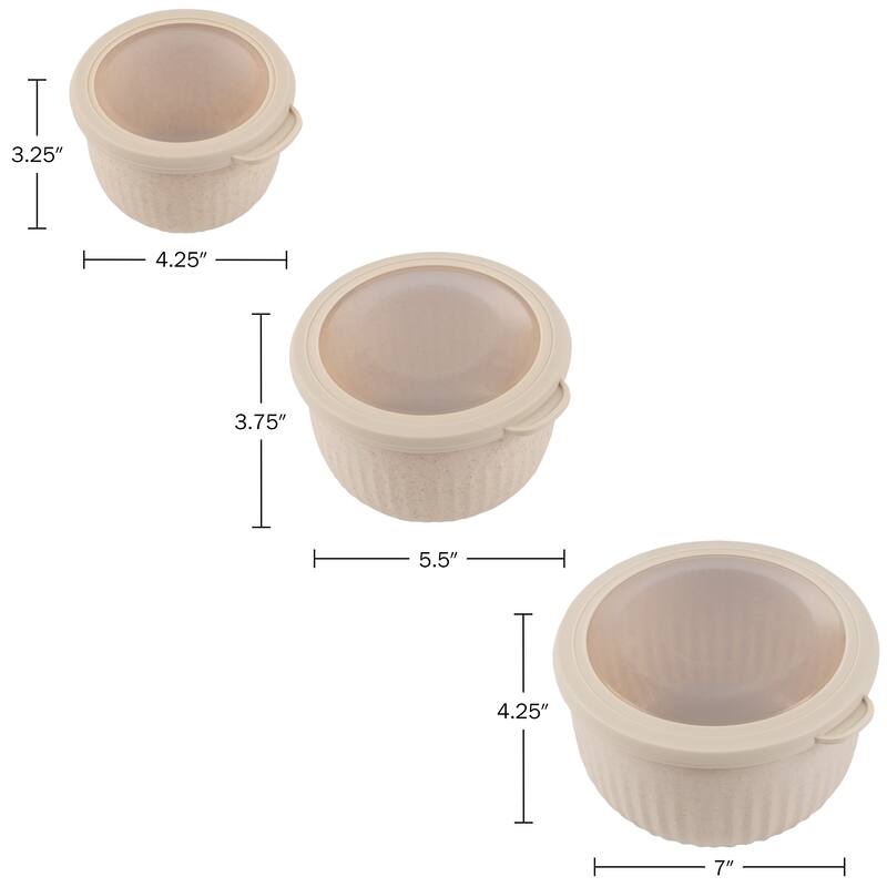 Set of 3 Bowls with Lids - Eco-Conscious Kitchen Essentials by Classic Cuisine