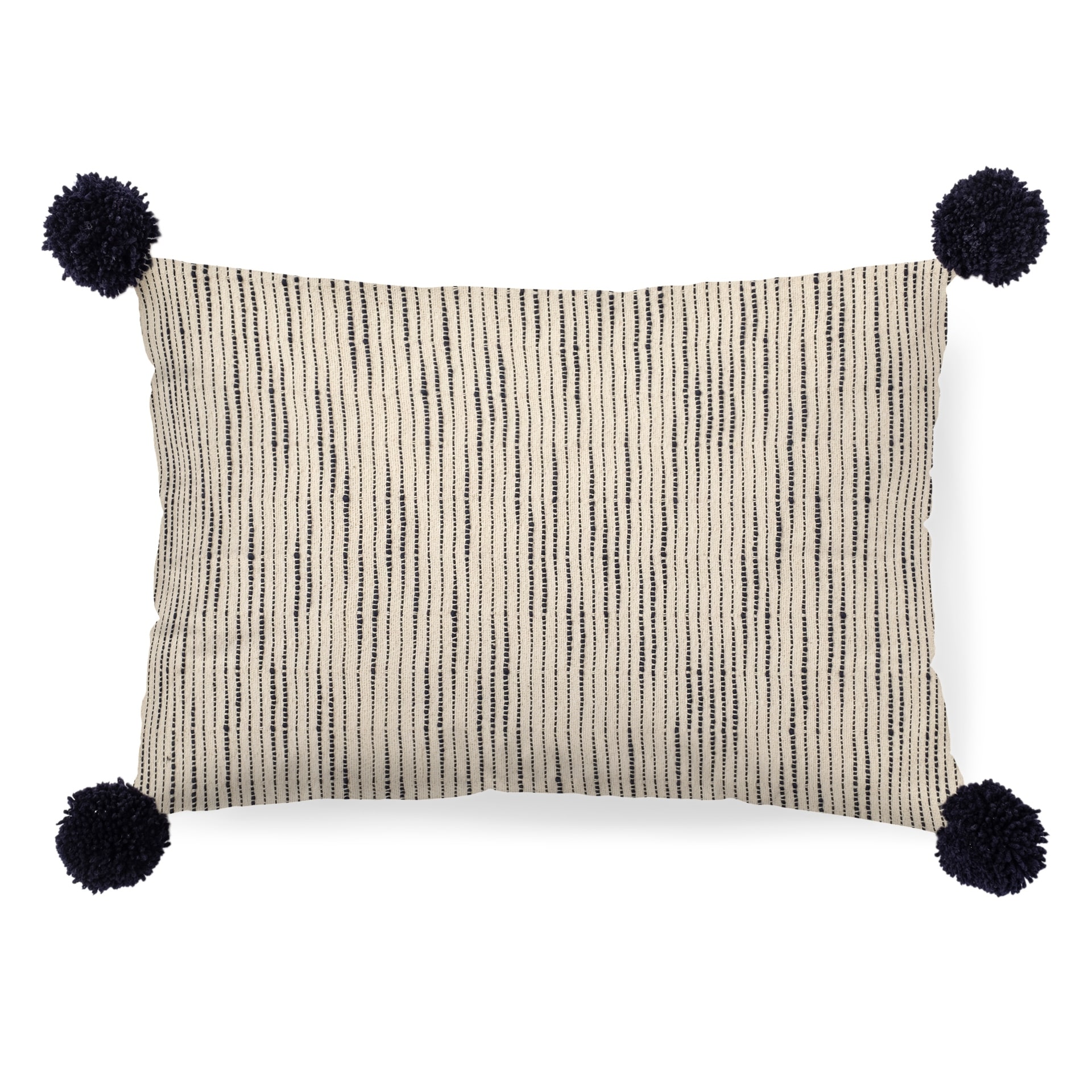 Blue pom pom pillow shop