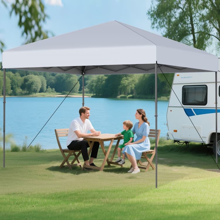 Oxford Fabric Metal Pop Up Canopy Tent with Bag and Adjustable Height