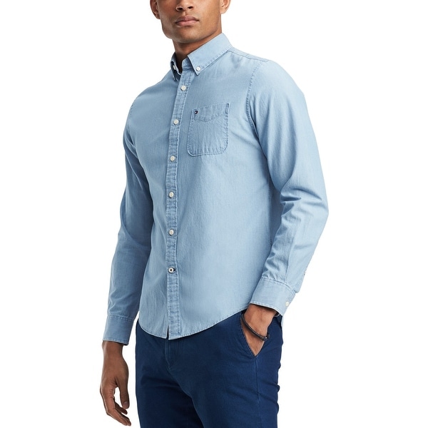 tommy hilfiger men's button down shirts