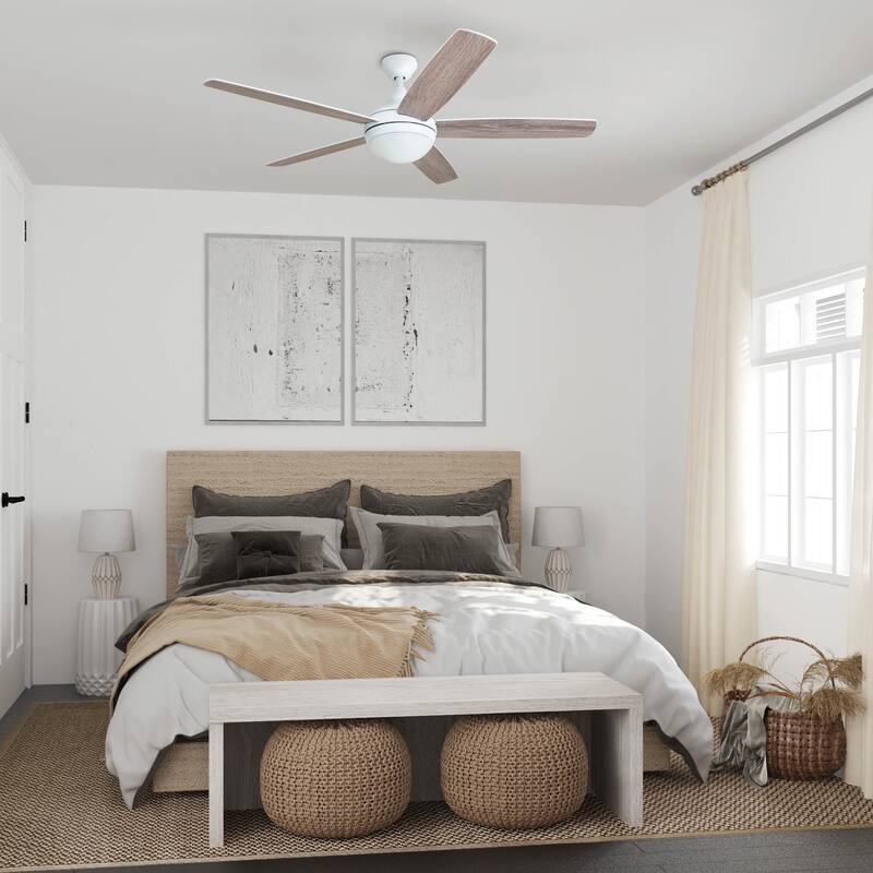 Copper Grove Mills 52-inch Modern White LED Ceiling Fan with Remote