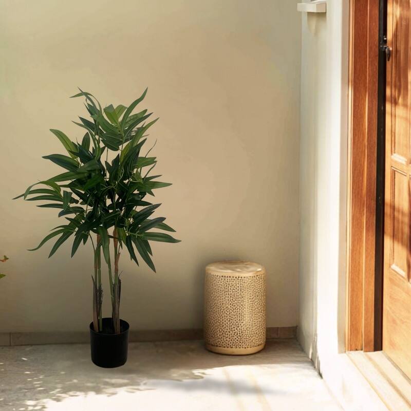 XBrand 35.4-Inch Artificial Bamboo Plant - Realistic Indoor Faux Plant with Adjustable Branches and Cement-Stabilized Pot