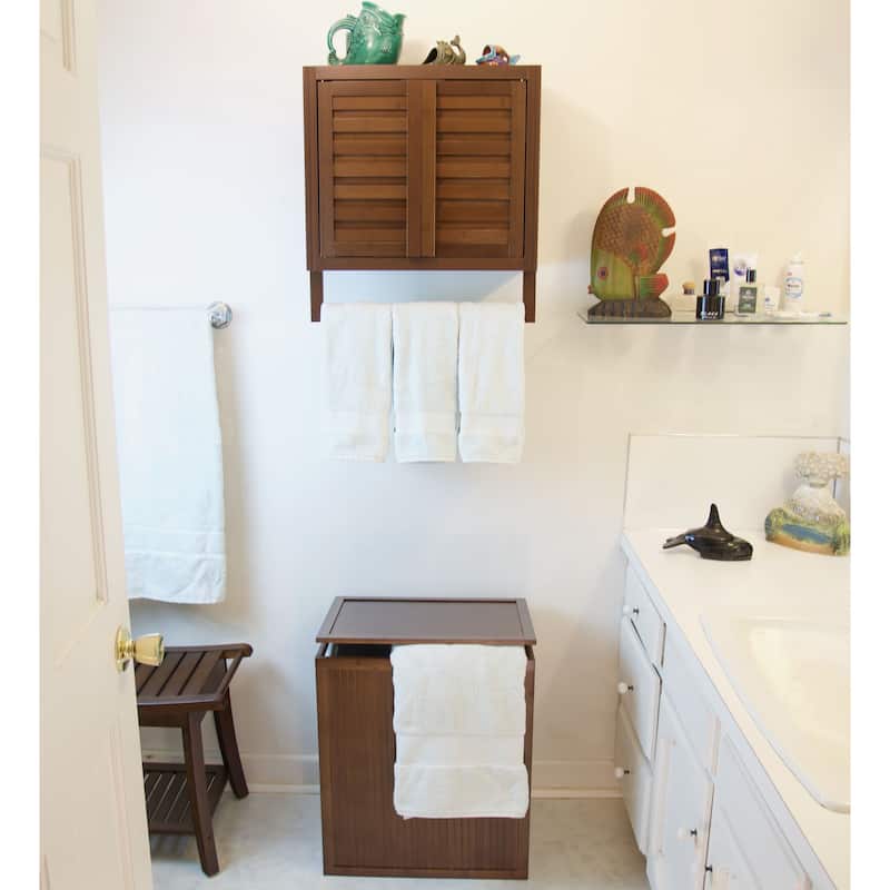 Porch & Den Burning Tree Solid Bamboo 2-door Wall Mount Spa Cabinet