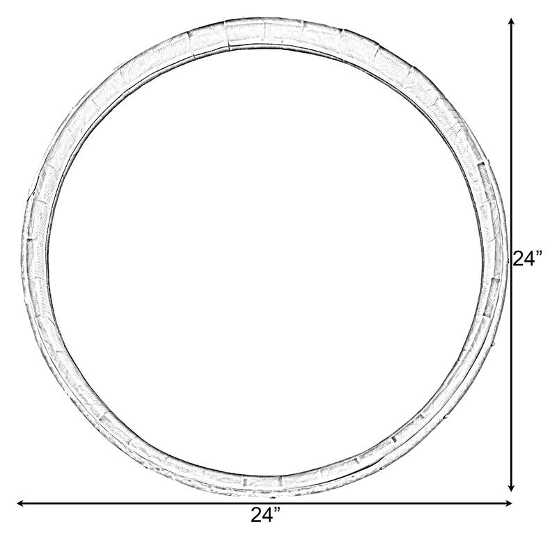 Round Rustic Wood and Galvanized Metal Framed Wine Barrel Shaped Wall Mirror - N/A