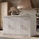 preview thumbnail 24 of 40, Kitchen Island with Storage Cabinet, White Kitchen Island Table with Drawers & Shelves Pantry