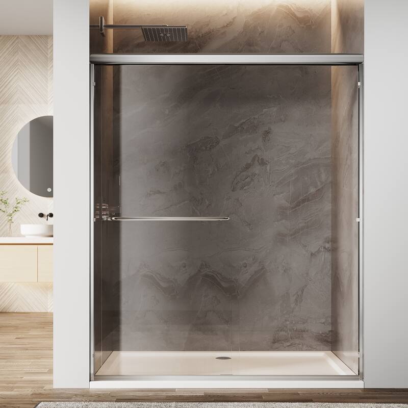 Sunny Shower 60 in.W x 72 in.H Double Sliding Shower Door with 1/4 inch Clear Tempered Glass