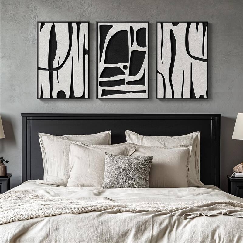 Modern Minimalist Line Canvas Art Work Prints Black Painting Wall Art
