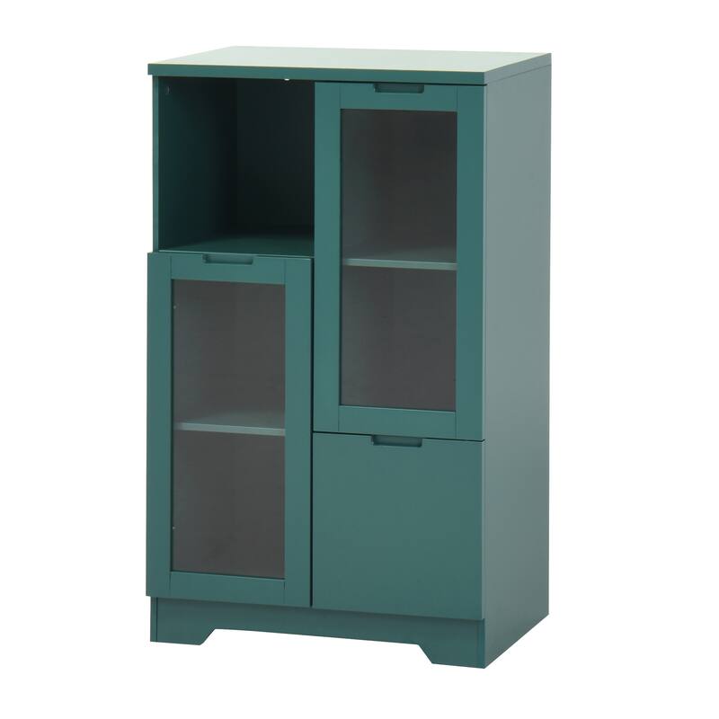 Wooden Floor Cabinet with 2 Glass Doors