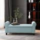 Hayes Upholstered Storage Ottoman Bench by Christopher Knight Home - Light Blue+Dark Brown