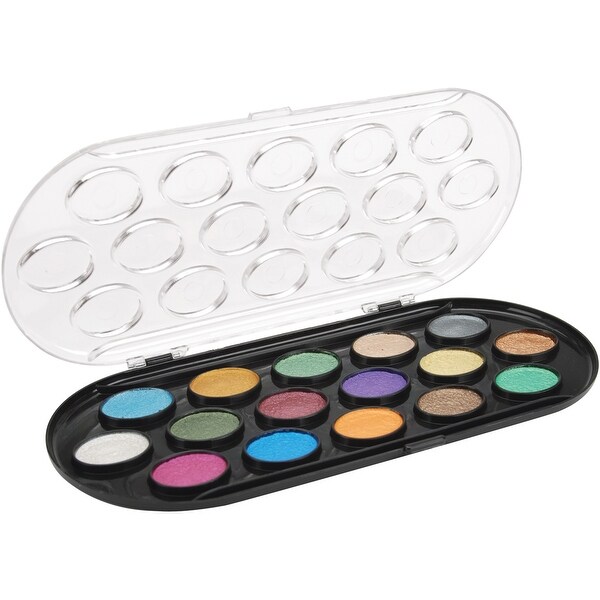 Pearlescent Watercolor Paint Cakes 16/Pkg-Assorted Colors