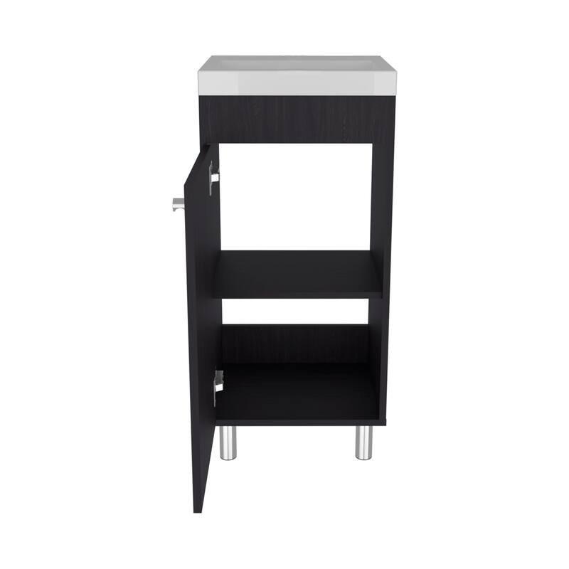 Bathroom Vanity, 1 Door, 4 Legs, 2 Shelves with Engineered wood construction for durability
