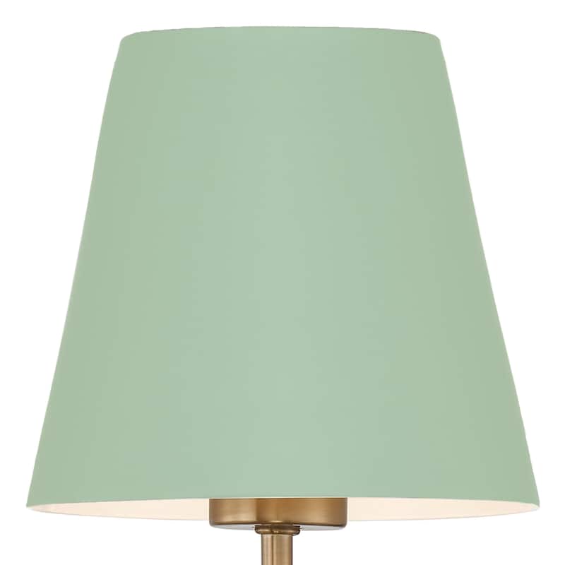 Xavier 1 Light Vibrant Gold + Green Sconce - 6"W x 15"H x 7"D