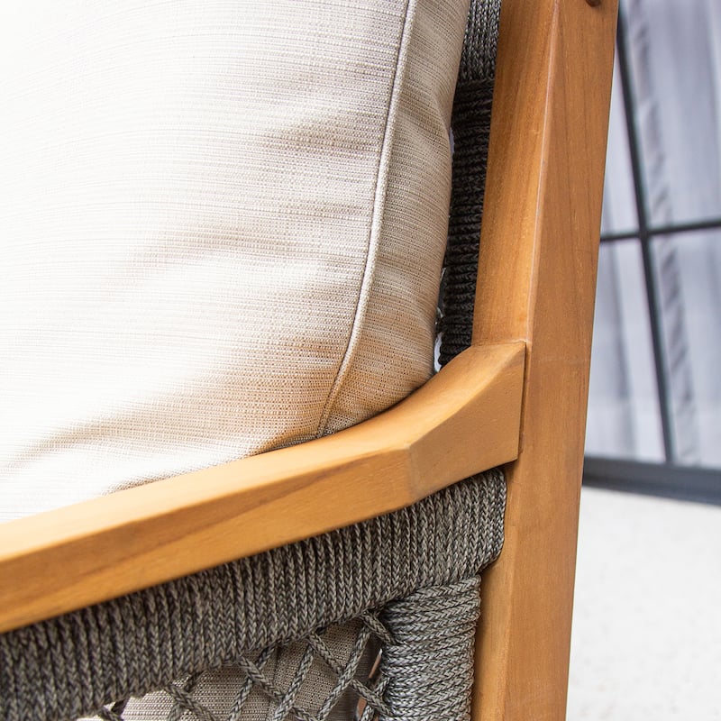 Cambridge Casual Nassau Teak Patio Sofa with Cushion