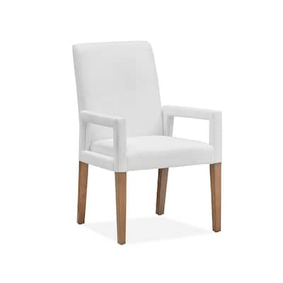 Magnussen Home Lindon Belgian Wheat White Upholstered Arm Chair Two Pack - 23.75''W x 24.13''D x 37.25''H