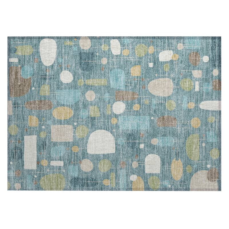 Machine Washable Indoor/ Outdoor Contemporary Fun Chantille Rug