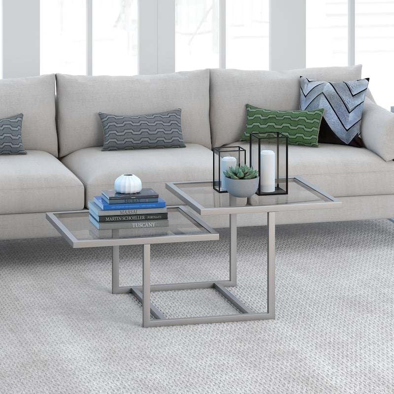 Silver Orchid Solm Two-Tier Blackened Bronze Coffee Table - Silver