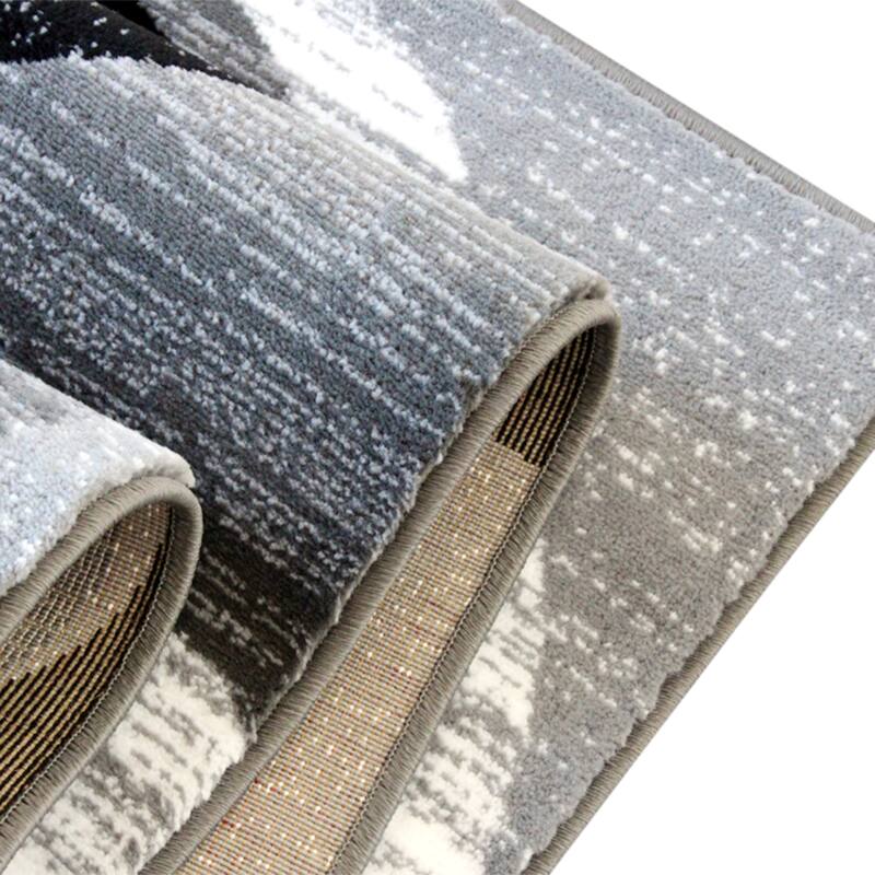 Modern Distressed Swirl Abstract Style Indoor Area Rug
