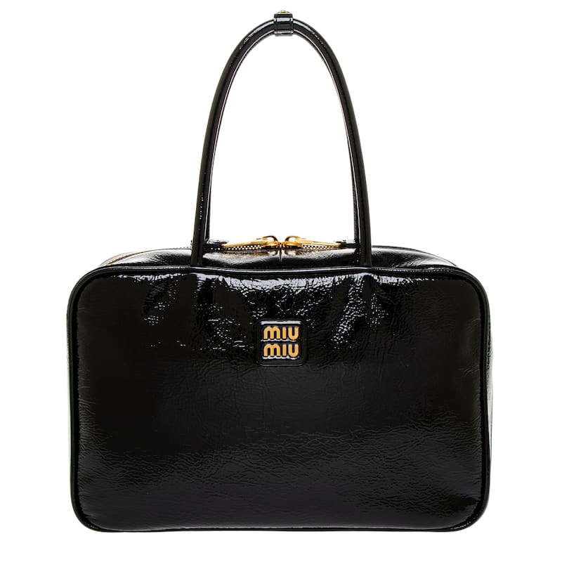Miu Miu Beau Patent Leather Bag - Black