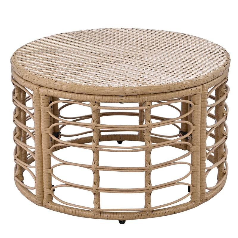 7-Pieces Outdoor Wicker Modular Sectional Sofa Set with Coffee Table, Free Combination