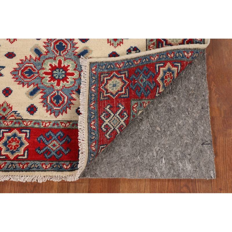 Kazak Accent Rug Hand-Knotted Traditional Beige Wool Carpet - 2'8" x 4'0"
