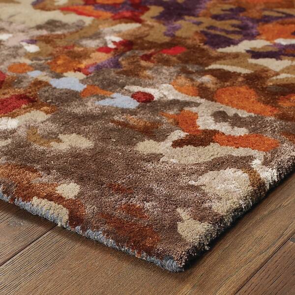 Shop Porch Den Keno Autumn Inspirations Abstract Area Rug On Sale Overstock 21015475 Multi Orange 8 X 10