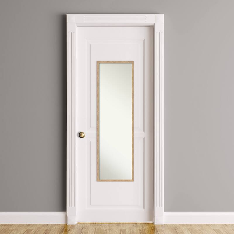 Imprint Non-Beveled Wood Framed Full-Length On the Door Mirror - Glass Size 14x48