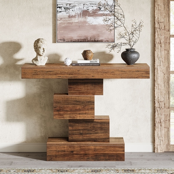 42 Inches Industrial Wood Console Table for Living Room Entryway On Sale Bed Bath Beyond 41332853