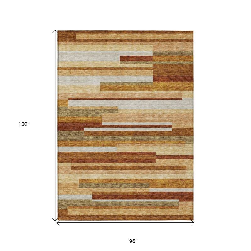 HomeRoots Striped Transitional Rectangle Outdoor Rug