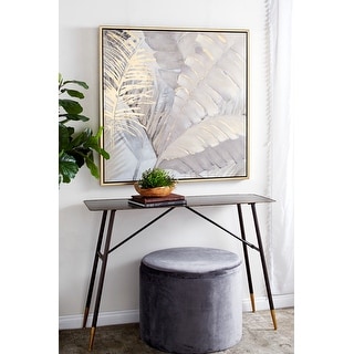 CosmoLiving by Cosmopolitan Brown Canvas Palm Leaf Framed Wall Art with ...