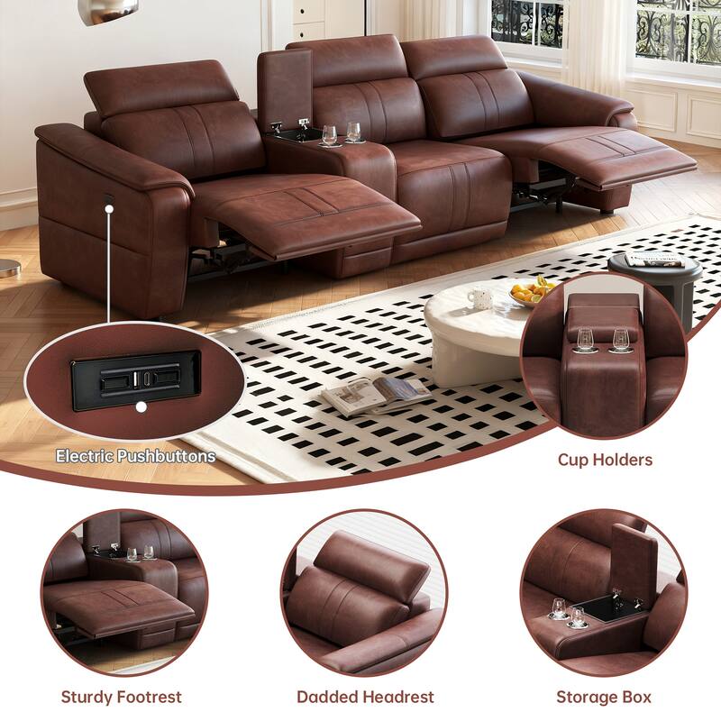 Power Recliner 3-Piece Loveseat Set with Storage Console
