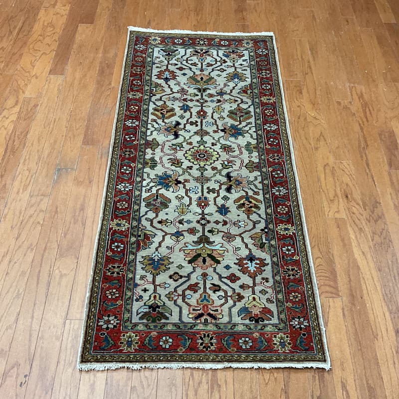 HERAT ORIENTAL Handmade 2'7 x 5'9 Serapi Wool Rug - 2'7" x 5'9"