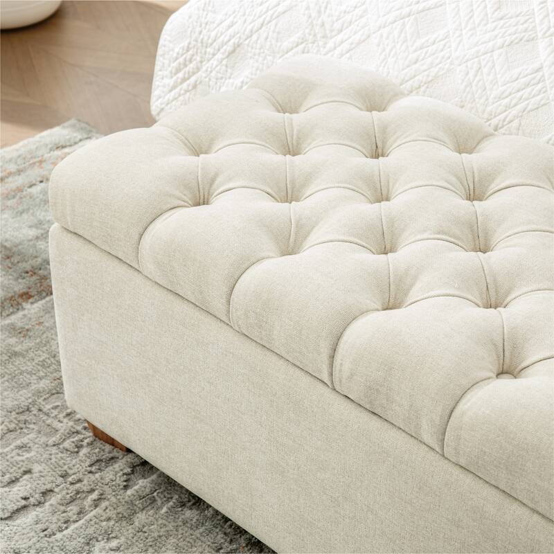 60.24" Wide Modern Upholstered Storage Bench,Entryway Bench,End of Bed Bench
