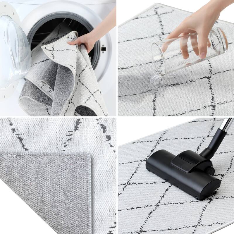 Sussexhome Non Skid Washable Kitchen Runner Rugs Set of 2 - Set of 44 x 24 and 31.5 x 20 Inches